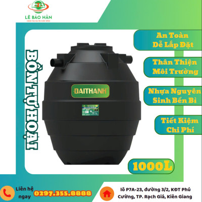 Bồn nhựa Tự Hoại Đại Thành 1000L Đứng